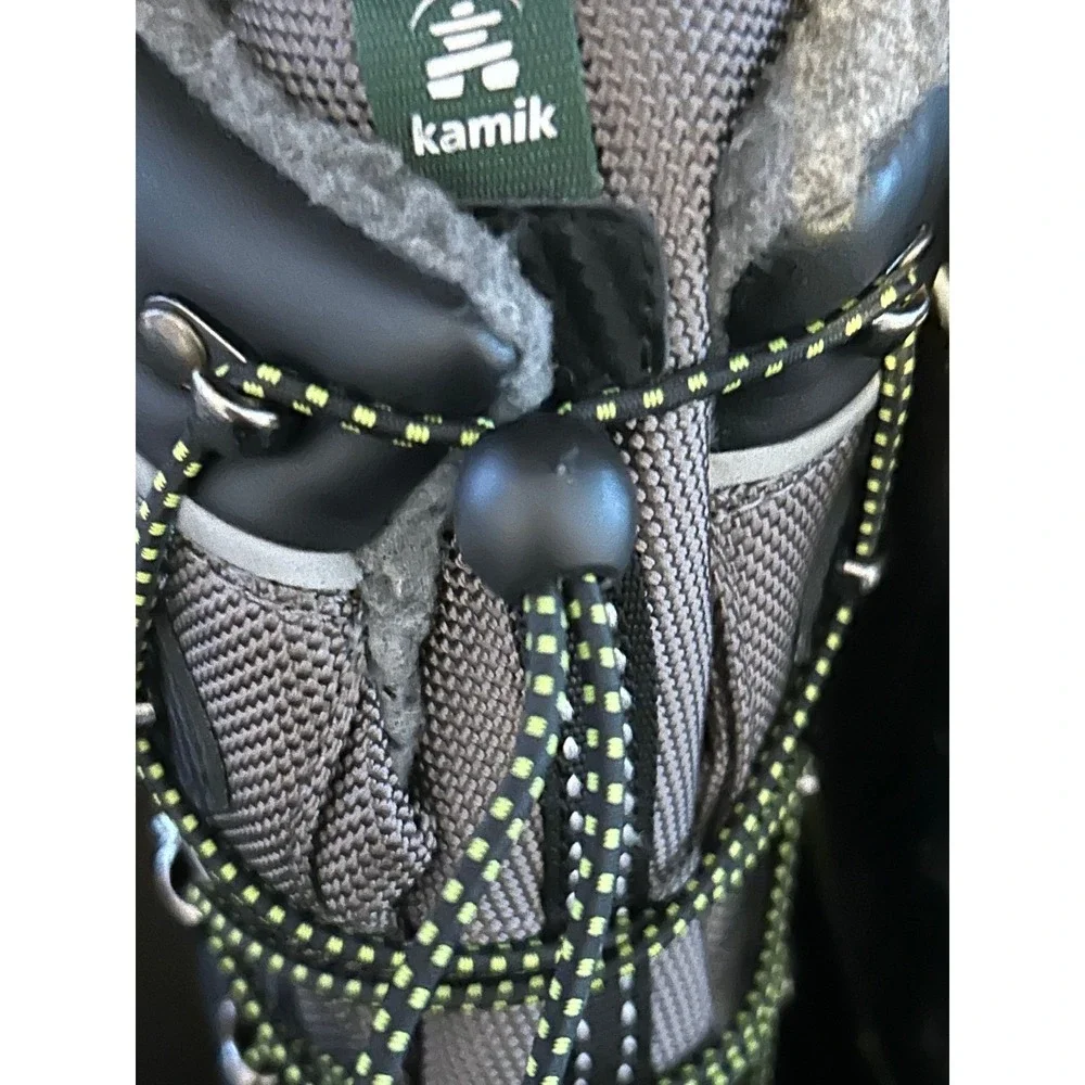 Kamik Luke 3‎ Kids Winter Snow Boots Waterproof Insulated Charcoal Lime Size 4